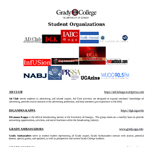 Grady College Student Organizations.docx